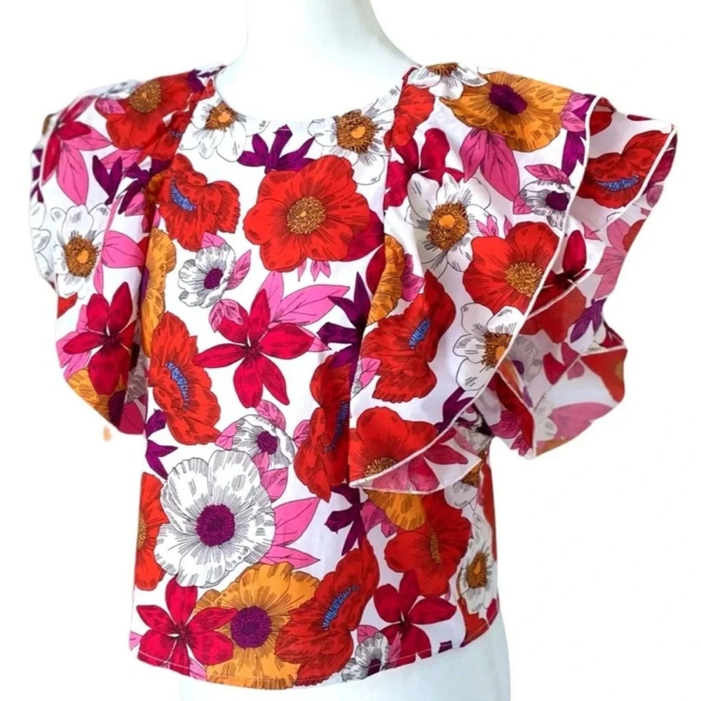 SLV Sur La Vague Floral Poppy Top Cotton